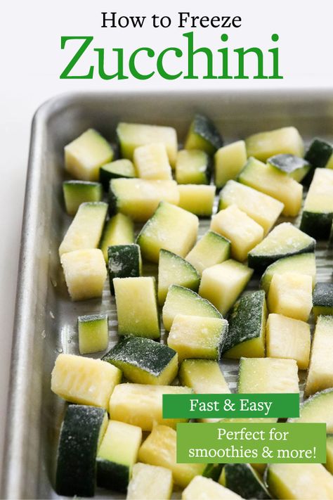 Here's how to freeze zucchini in just minutes! No blanching required, and you can use frozen zucchini in soups, smoothies, and more, to make your garden veggies last longer. Can You Freeze Zucchini, How To Freeze Zucchini, Canned Zucchini, Zucchini Smoothie, Low Sugar Smoothies, Freezing Zucchini, Freezing Vegetables, Fantastic Recipes, Zucchini Recipe