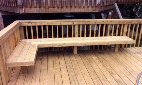 built-in seating for deck. Storage underneath? | Deck seating, Building a deck, Deck bench seating Built In Deck Seating, Deck Bench Seating, Deck Bench, Deck Remodel, Deck Seating, Wooden Deck, Backyard Entertaining, Ideas Backyard, Deck Plans