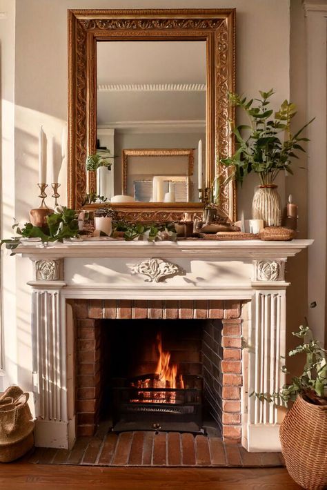 🔥❄️ Get inspired this winter! Our new project, "Winter Magic: Fireplace Mantel Styling Ideas," is here to help you create a stunning focal point in your home. Tap the link in bio for all the cozy details! #WinterDecor #CozyVibes Fireplace Design Traditional, Modern Fireplace Decor, Fall Cozy Home, Fireplace Styling, Dream Fireplace, Mantel Styling, Summer Interior, Mercury Glass Candle Holders, Vermont House