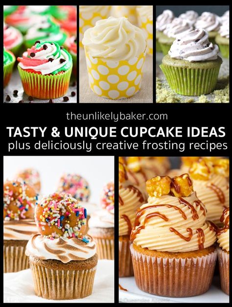 Unique cupcake recipes perfect for birthdays, baby showers, bridal showers and more. From creative flavour combinations to the most luxurious buttercream recipes. Odd Cupcake Flavors, Designer Cupcakes Ideas, Creative Muffin Ideas, Corn On The Cob Cupcakes, Fun Birthday Cupcakes For Women, Flavor Cupcakes Recipes, Unique Flavor Cupcakes, New Cupcake Ideas, Specialty Cupcakes Ideas