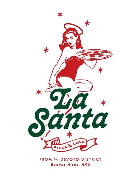 La Santa pizza #coffeecupdesign #visualidentity #illustration🐸 Santa Pizza, Pizza Drawing, Pizza Food Truck, Coffee Shop Logo Design, Pizza Branding, Lettermark Logos, Pizza Logo, Logo Sketches, Pizza Design