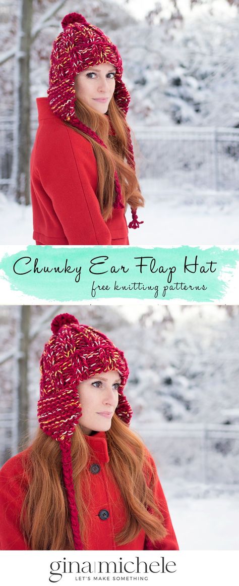 Knitted Earflap Hat Pattern Free, Earflap Hat Knitting Pattern Free, Earflap Hat Knitting Pattern, Crochet Ear Flap Hat Pattern Free, Ear Flap Hat Knitting Pattern, Ear Flap Hat Crochet Pattern, Crochet Hat With Ear Flaps, Wool Hat Pattern, Bulky Yarn Crochet