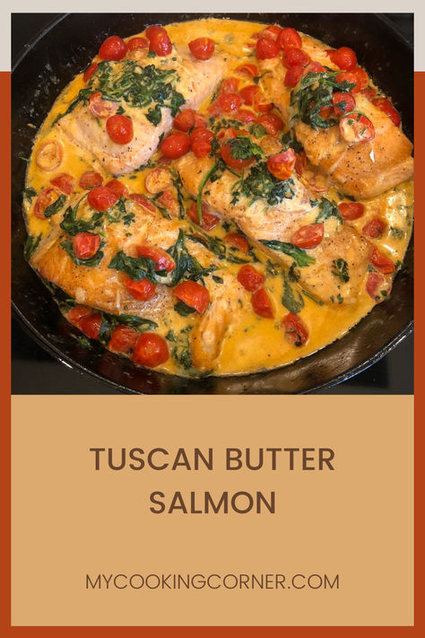 Indulge in the savory delight of Tuscan Butter Salmon, a delectable dish that marries the richness of salmon with the vibrant flavors of Tuscany. #cooking #recipe #food #dinner #tasty #yummy Tuscan Butter, Tuscan Salmon Recipe, Tuscan Salmon, Butter Salmon, Salmon Seasoning, Eat Lunch, Tasty Healthy, Food Dinner, Meal Recipes