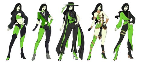 "Haute Couture - Shego " by Krys - C.Valence Shego Outfits, Kim Possible Outfits Aesthetic, Shego Inspired Outfits, Shego Fanart Modern, Shego Fanart, Sheego Kim Possible, Kim Possible Outfit, Shego And Kim Ship, Shego Cosplay Photoshoot