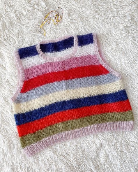 Mohair Sweater Vest, Women Sweater Vest, Mohair Vest, Crochet Queen, Crochet Sweater Vest, Pull Mohair, Striped Vest, Boho Vest, Knitted Heart