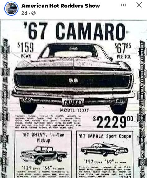 Muscle Car Ads, 67 Impala, 1967 Camaro, Automobile Advertising, Chevy Muscle Cars, Vintage Muscle Cars, Cars Muscle, Vintage Muscle, Old Advertisements