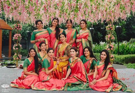 Bridesmaid Poses, Indian Bridesmaids, Bride Photos Poses, Tamil Wedding, Wedding Planning Decor, Bride Photoshoot, Indian Wedding Photography Poses, Wedding Mandap, South Indian Weddings