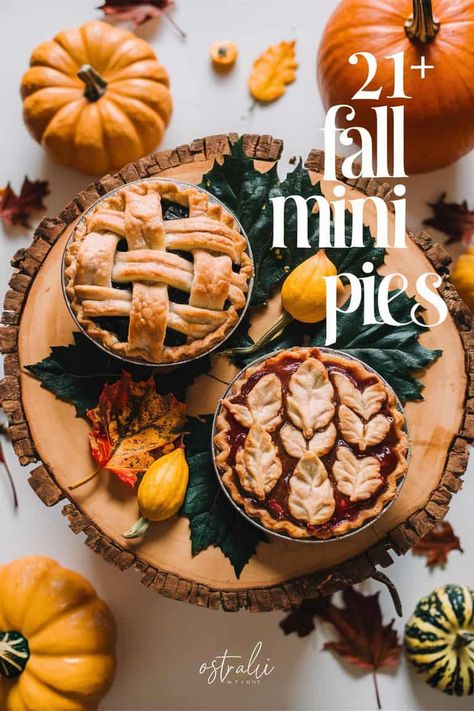 Discover a delightful collection of 21+ amazing fall mini pies to savor this season. Each recipe captures the essence of autumn with flavors like spiced apple pumpkin and pecan. Perfectly portioned these charming desserts are ideal for gatherings or cozy nights at home. Indulge in the warmth of fall Mini Fall Pies, Pie Dessert Table, Mini Fruit Pies, Mini Pecan Pie, Mini Pumpkin Pie, Maple Pecan Pie, Cheese Salad Recipes, Mini Pie Recipes, Mini Masterpieces