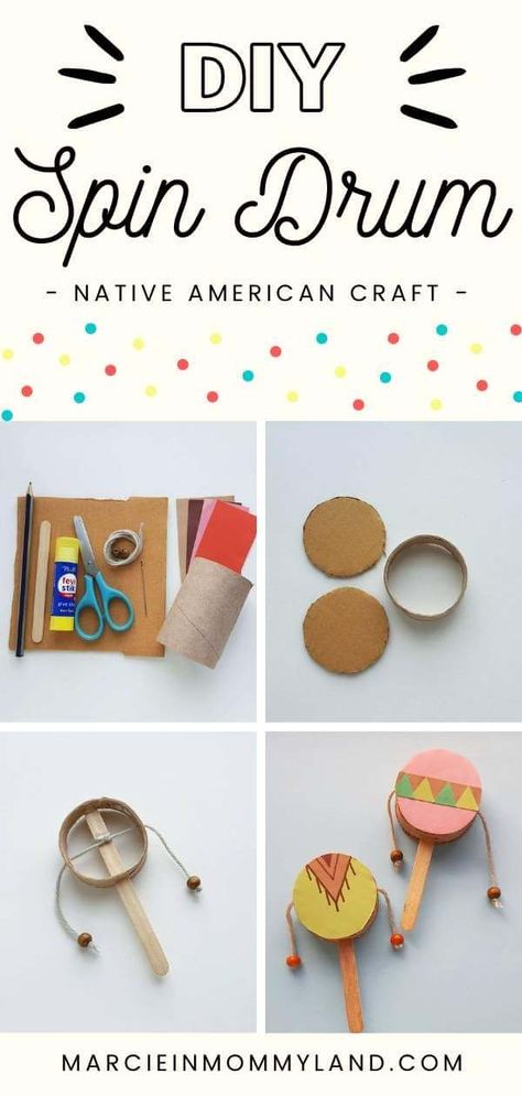 Music Day Crafts For Kids, Hand Drum Craft For Kids, Native American Toddler Crafts, Kids After School Activities, Indigenous People Day Crafts For Kids, Multicultural Crafts For Kids, Native American Weaving For Kids, Native American Thanksgiving Crafts, Pilgrim And Native American Crafts