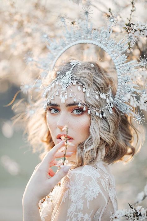 Boho Crown, Festival Headpiece, Wedding Halo, Fairy Crown, Halo Crown, Halo Halo, Halo Headband, Silver Tiara, Fantasy Photography