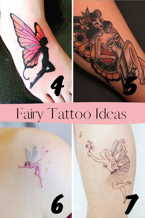 Feminine Fairy Tattoo Ideas that Bring Joy - tattooglee Fairy Tattoo Ideas For Women, Fairy Tattoos For Women Unique, Dainty Fairy Tattoo, Fairy Tattoo Ideas, Small Fairy Tattoos, Fairy Wing Tattoos, Fairy Tattoos, Wing Tattoo Designs, Fairy Tattoo Designs