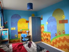 Boys Lego Bedroom Ideas, Mario Mural, Boys Lego Bedroom, Super Mario Room, Playroom Mural, Mario Room, Lego Bedroom, Mario E Luigi, Kids Room Murals