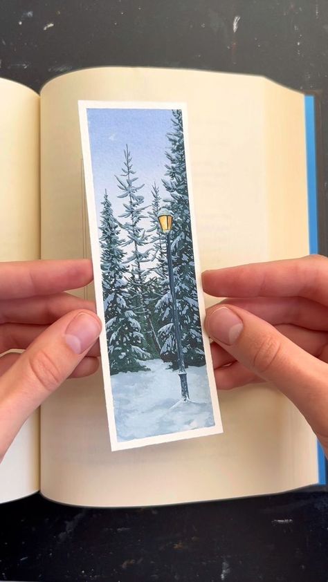 6.6K views · 731 reactions | Bringing all the magic of a cozy winter into a bookmark design ❄️ Available in my shop now✨ #art #artist #paint #painting #gouache #gouachepainting #gouacheart #bookmark #bookmarkart #paintedbookmark #holidaydecor #holidaygifts #stockingstuffers #handmadegift | Hannah Pickerill | hannahhh.mp · Original audio Winter Bookmark Craft, Gouache Painting Bookmark, Winter Gouache, Paint Bookmarks, Christmas Gouache, Gouache Bookmark, Winter Bookmarks, Watercolour Bookmarks, Bookmark Watercolor