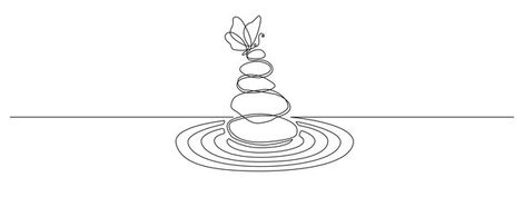 Pebbles with butterfly in one continuous... | Premium Vector #Freepik #vector #spa-stone #massage #zen #zen-logo Zen Logo, One Continuous Line Drawing, Doodle Vector, Wellness Massage, Stone Massage, Continuous Line Drawing, Spa Wellness, Wellness Spa, Continuous Line