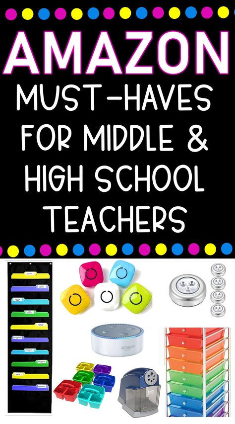 Check out my top Amazon Must-Haves for Middle and High School Teachers! I have included 10 of my favorite Amazon products that have helped me get organized and manage my classroom. Middle School Organization, Classroom Organization High School, Middle School Classroom Decor, Middle School Science Classroom, High School Teachers, Middle School Math Classroom, Teacher Must Haves, Secondary Classroom, Amazon Must Haves