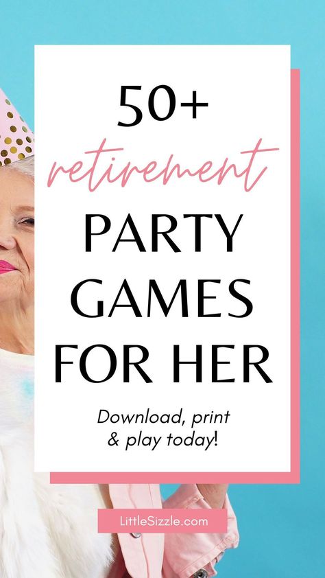 One of the best ways to celebrate retirement is with a retirement party. Plan to celebrate your friend, mother or coworker with the best retirement party ever. At LittleSizzle you’ll find the best retirement party games for an outstanding, unforgettable retirement party to leave the workforce in style. All of our printable retirement party games are great for all ages and types of people. From Family Feud to Bucket List cards. Download and print yours today! Games For Retirement Party, Retirement Games, Retirement Party Game Ideas, Games To Play At Retirement Party, Retirement Party Itinerary, Retirement Party Program Agenda, Hawiian Party, Retirement Wishes, Family Feud Game