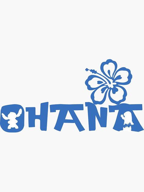 "Ohana" Sticker by terlan | Redbubble Ohana Tattoo, Lilo En Stitch, Angel Stitch, Stitch Drawings, Toy Story Invitations, Lilo And Stitch Ohana, Disney Decals, Lilo And Stitch Drawings, Images Disney