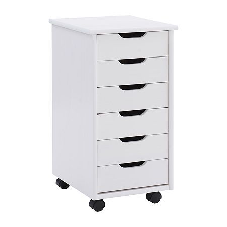 Number of Drawers: 6Features: Wheeled, Compact Design, Quick ShipJoinery: Butt JointManufacturer Warranty: 1 YearShape: RectangleTools Required: Screws (included), Phillips (not Included), Allen Wrench (included)Measurements: 15.35 Depth/Inches, 13.39 Width/Inches, 25.75 Height/InchesMaximum Weight Limit: 100 LbsWeight (lb.): 26 LbAssembly: Assembly RequiredFinish: BlackFrame Content: 100% WoodTop Material: WoodCare: Wipe CleanDecor Styles: Coastal, FarmhouseCountry of Origin: Imported Drawer Cart, 1st House, Rolling Storage Cart, White Wash Finish, Rolling Storage, Organizing Time, Scrapbook Room, Rolling Cart, Storage Cart