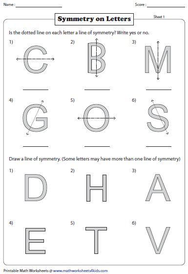 Symmetry Math, Lines Of Symmetry, Worksheet Math, Symmetry Worksheets, Math Models, 4th Grade Math Worksheets, Pattern Worksheet, Worksheets Kindergarten, Letter Tracing Worksheets