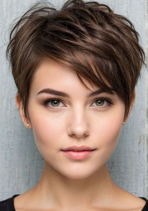 Fall Color On Short Hair, Classy Pixie Haircut, Girls Pixie Haircut, Brunette Pixie Cut, Short Haircuts Ideas, Pixie Haircut Ideas, Haircuts Ideas, Short Hair Images, Amazing Hairstyles