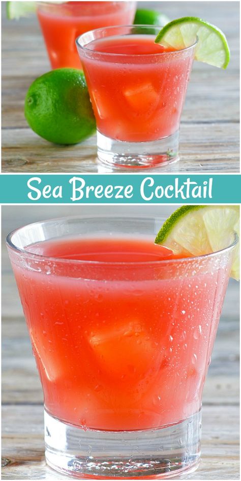 Seabreeze Cocktail, Sea Breeze Cocktail, Types Of Drinks, Cocktail Summer, Recipe Girl, Summer Recipe, Summer Drink, Alcohol Drink Recipes, Drinks Alcohol Recipes