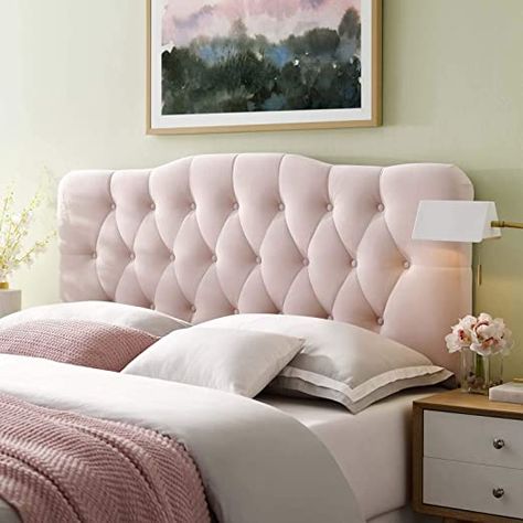 Beautiful Bed Designs, Pink Headboard, King Diamond, Diamond Tufting, Relaxing Reading, Full Headboard, Velvet Headboard, Twin Headboard, Full Bed Frame