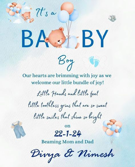 Its A Boy Announcement Quotes, Its A Boy Announcement Template, Baby Name Announcement Ideas, Baby Boy Announcement Quotes, Boy Announcement Ideas, Baby Announcement Captions, Baby Album Design, It's A Baby Boy, Baby Boy Announcement Cards