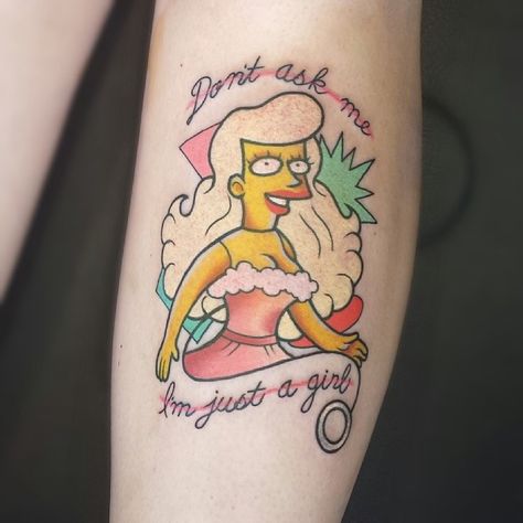 Alex Strangler, Simpsons Tattoo, P Tattoo, Fan Tattoo, Simpsons Characters, Epic Tattoo, Marge Simpson, 90s Cartoons, Badass Tattoos