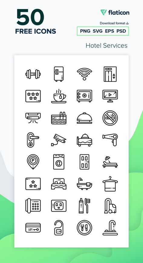 Icon Pack: Hotel Services | Lineal Amenities Design, Airbnb Inspiration, Hotel Icon, Free Icons Png, Hotel Logo, Hotel Services, Hotel Amenities, Free Icon Packs, Search Icon