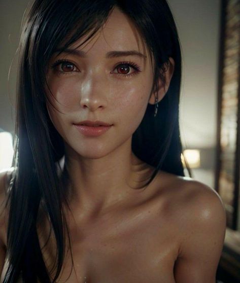 Tifa Ff7 Remake, Final Fantasy Collection, Final Fantasy Art, Digital Art Girl, Girl Hair, Games For Girls, Beautiful Smile Women, Character Portraits, Final Fantasy