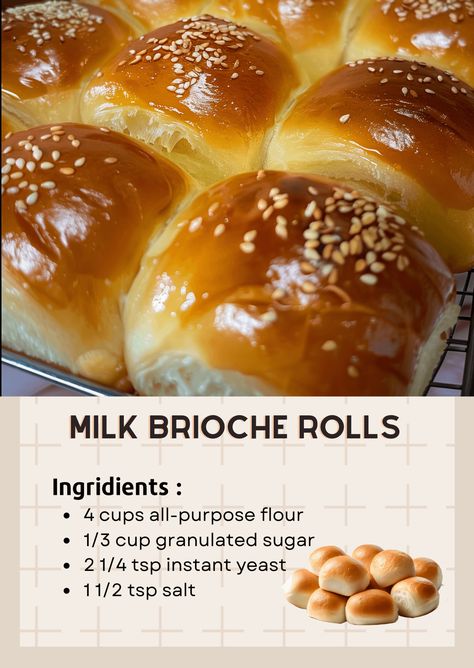 Milk Brioche, Brioche Rolls, Brioche Recipe, Fruit Compote, Deli Meats, French Classic, Egg Wash, Sandwich Bread, Recipe Details