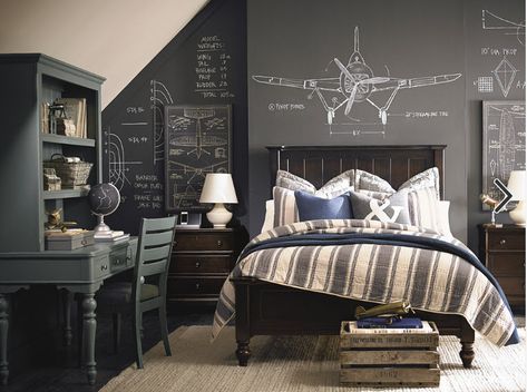 Boys Airplane Bedroom, Airplane Boys Room, Teenager Bedroom Boy, Ideas Habitaciones, Boys Room Design, Big Kids Room, Boy Bedroom Design, Teen Boy Bedroom, Bassett Furniture