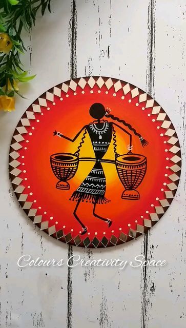 Cardboard Drawing Ideas, Varli Painting Art, Warli Art Designs, Warli Wall Art, Warli Art Painting, Warli Paintings, Painted Mirror Art, Worli Painting, Warli Painting