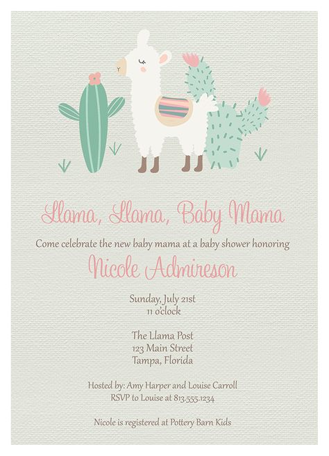 Llama Baby Shower Ideas, Fun Invitation, Bebe Shower, Llama Birthday, Fun Invitations, Pink Baby Shower Invitations, Baby Themes, Invitation Inspiration, Baby Shower Fun