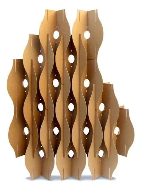 Cardboard Room Divider, Cardboard Sculptures, Decorative Room Dividers, Cardboard Design, Cardboard Sculpture, Wooden Words, Small Apartment Decorating, Decorative Screens, Cardboard Art