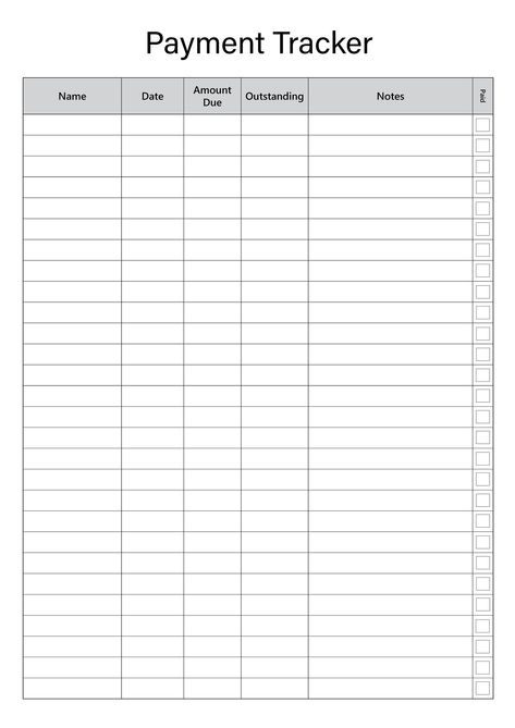 Payment Tracker, Printable Chore Chart, Bookkeeping Templates, Chore Chart, Business Finance, Finance, Log, History