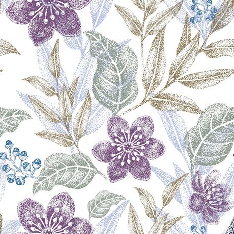 Design Fabric Textiles, Leaf Flowers, Pattern Illustration, Self Adhesive Wallpaper, Vector Pattern, Textile Prints, Floral Wallpaper, Digital Pattern, Peel And Stick Wallpaper