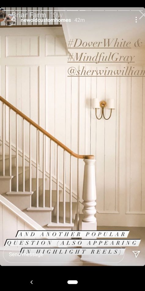 Painted Stair Railings, Staircase Paneling, Painted Staircases, Stair Wall, Cozy Basement, Painted Stairs, Favorite Paint Colors, Staircase Railings, Interior Stairs