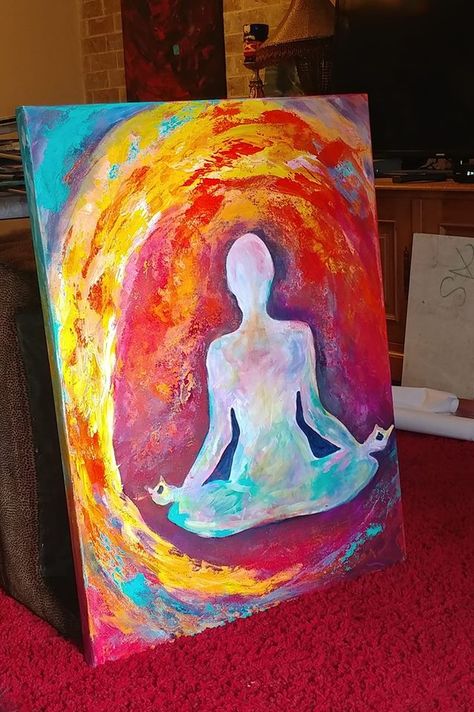 Zen art! by Liz Taylor Ball Zen Painting Ideas On Canvas, Zen Painting Ideas, Chakras Painting, Spiritual Art Painting, Chakra Painting, Yoga Painting, Modern Art Canvas Painting, Zen Painting, Basic Painting