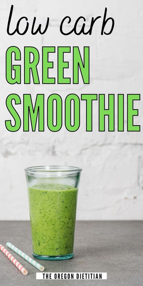 This low carb green smoothie is dairy-free, low sugar, & high fiber! With banana, spinach, almond milk & chia seeds, this green smoothie recipe is simple, healthy & delicious! Perfect and easy enough to have for breakfast! Low Carb High Fiber Smoothies, Green Smoothies For Diabetics, High Fiber Protein Shakes, Low Gi Smoothie, Healthy Low Carb Smoothie Recipes, High Protein Low Sugar Smoothies, Low Cal High Protein Smoothies, Sugar Free Smoothies For Diabetics, High Protein Low Carb Smoothies