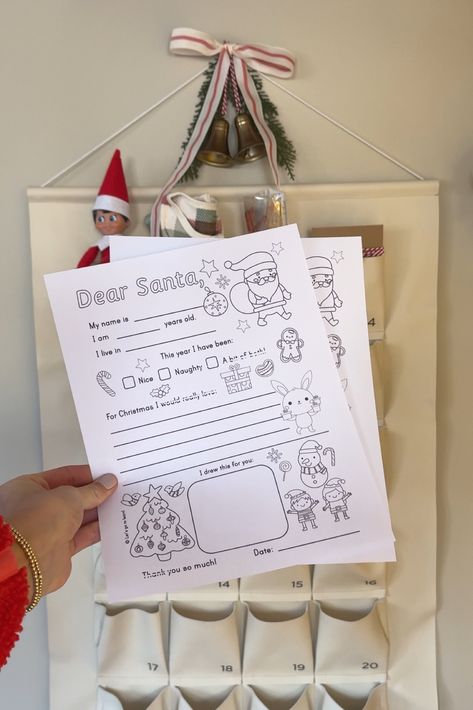 Letter to Santa Coloring Page Kids … curated on LTK Santa Coloring, Santa Coloring Pages, Santa Letter Template, Letters To Santa, Diy Santa, Letter To Santa, Preschool Activity, Toddler Christmas, Letter Template