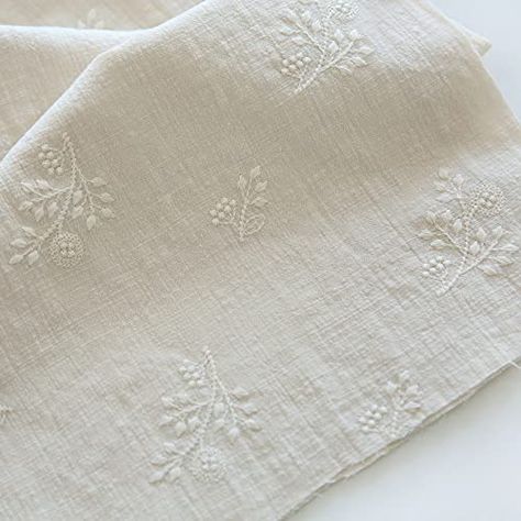 Embroidered Linen Curtains, Floral Linen Fabric, Embroidery On Linen, Linen Embroidery, Printed Linen Fabric, Clothing Fabric, Embroidery Cotton, Embroidered Cushions, Embroidered Linen