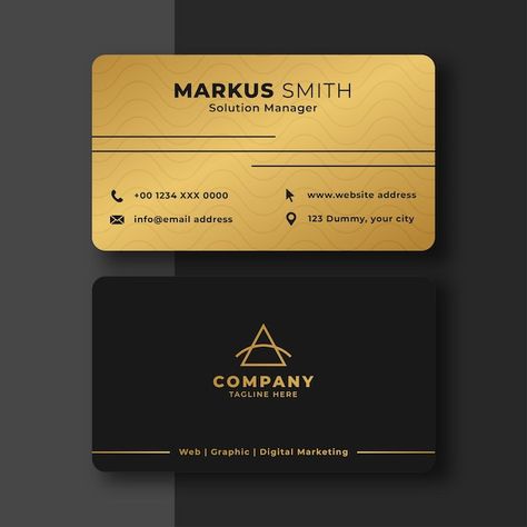 Gold Card, Black Business Card, Visiting Card, Luxury Card, Plastic Card, Visiting Cards, Black Business, Vector Photo, Premium Vector