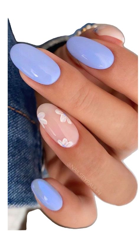 Love this one. !☝️ Nail Ideas Spring Simple, Almond Nail Summer, Blue And Purple Nails, Purple Nails Ideas, Nail Ideas Spring, Purple French Tip, Cutesy Nails, French Tip Almond, Nail Summer