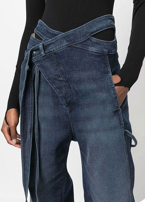 Fun Dress Pants, Pant Pocket Design, City Dress, Upcycled Denim, Indigo Blue, Urban Fashion, Wrap Style, Jacket Tops, Denim Dress