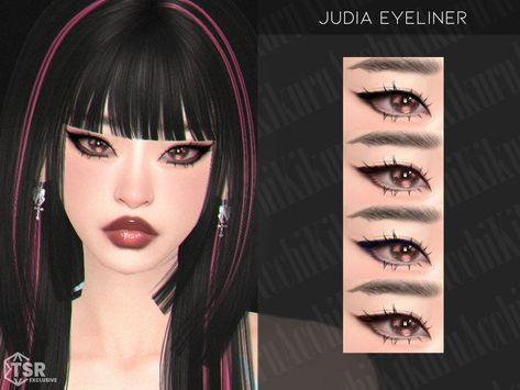 The Sims Resource - Judia Eyeliner Makeup Set Sims 4 Cc, Sims 4 Cc Sanrio Tattoo, Sims 4 Female Eyes Cc, Sims 4 Cc Snake Bites Piercing, Fatal Frame Sims 4 Cc, Sims 4 Cc Bruising, Sims Eyeliner, Sims Cc Eye Presets, Sims Make Up Cc