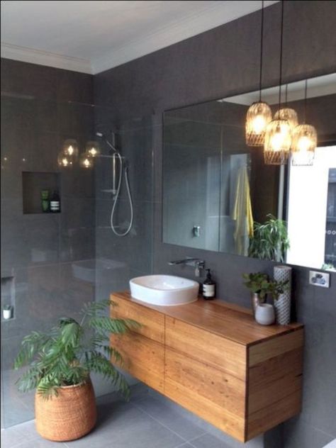 Drømme Bad, Design Interior Baie, Makeover Kamar Mandi, Wooden Bathroom Vanity, Small Bathroom Remodel Designs, Bilik Air, Bad Inspiration, Small Remodel, Decor Baie