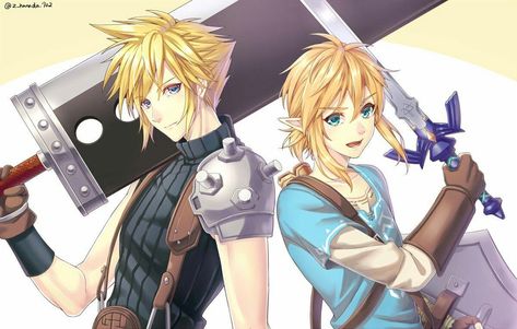 Cloud Strife and BOTW Link | Super Smash Brothers Ultimate | Know Your Meme Cloud Super Smash Bros, Botw Link, Final Fantasy Cloud Strife, Ban Mai, Super Smash Bros Videos, Final Fantasy Vii Cloud, Hairstyles Drawing, Smash Ultimate, Botw Zelda