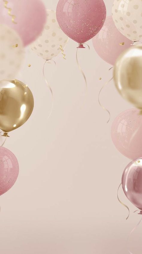 Pink Birthday Background, Bday Background, Birthday Invitation Background, Backgrounds Birthday, Birthday Card Background, Balloons Background, 3d Aesthetic, Birthday Backgrounds, Happy Birthday Invitation Card