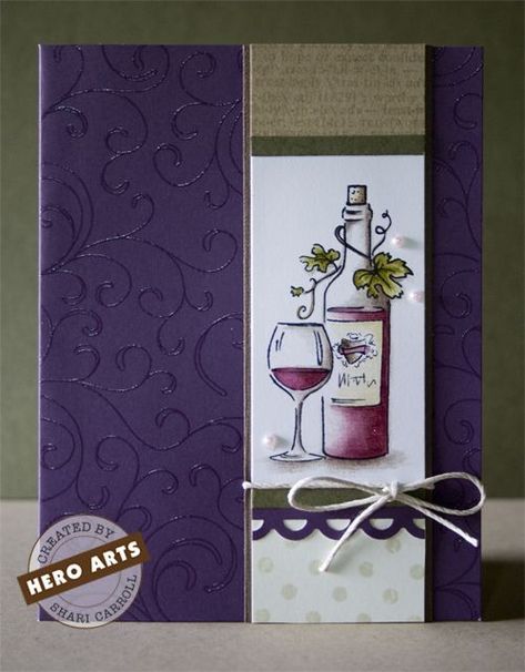 Wine PM by shari carroll, via Flickr Stampin Up Half Full, Making Wine From Grapes, Wine From Grapes, Wine Cards, Wine Birthday Cards, Tuscan Vineyard, Wine Birthday, Making Wine, Sip Sip Hooray